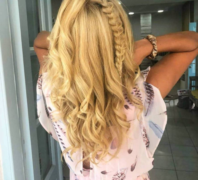 Hairstyle by Santorini Hairdresser Sofie's Choice
